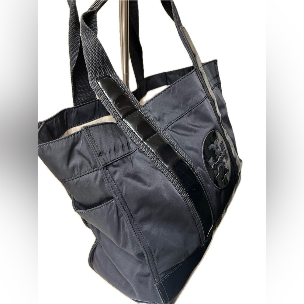 Tory Burch Nylon/Patent Leather Weekender Tote, Black - Picture 6 of 16